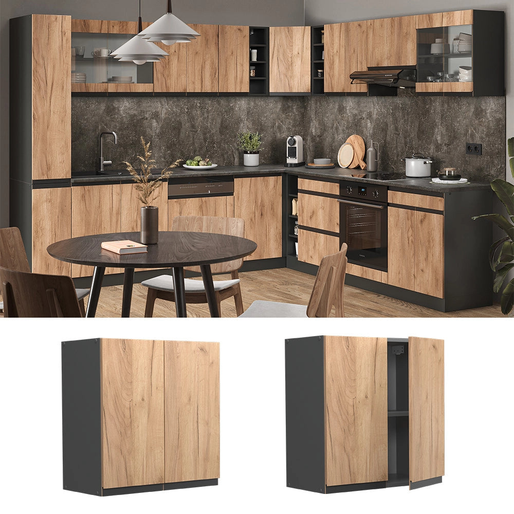 Vicco Pensile da cucina Quercia dorata 60 cm Forma a J