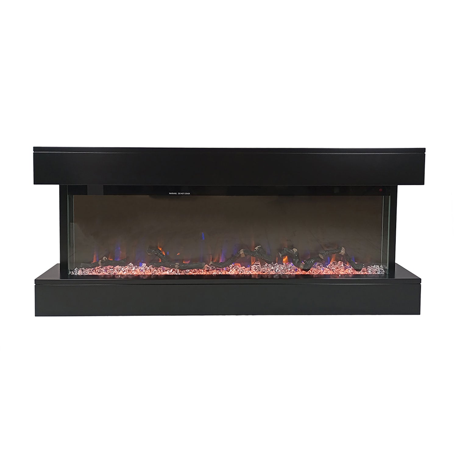 Camino Elettrico da Parete o Incasso Alaro Plus 127x18x52 cm Effetto Fiamma Telecomando in MDF Nero