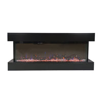 Camino Elettrico da Parete o Incasso Alaro Plus 127x18x52 cm Effetto Fiamma Telecomando in MDF Nero