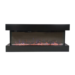 Camino Elettrico da Parete o Incasso Alaro Plus 127x18x52 cm Effetto Fiamma Telecomando in MDF Nero