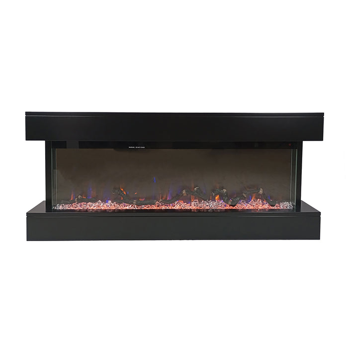 Camino Elettrico da Parete o Incasso Alaro Plus 127x18x52 cm Effetto Fiamma Telecomando in MDF Nero