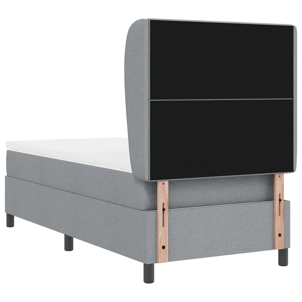Letto a molle con materasso Grigio chiaro 100 x 200 cm Tessuto 3340550