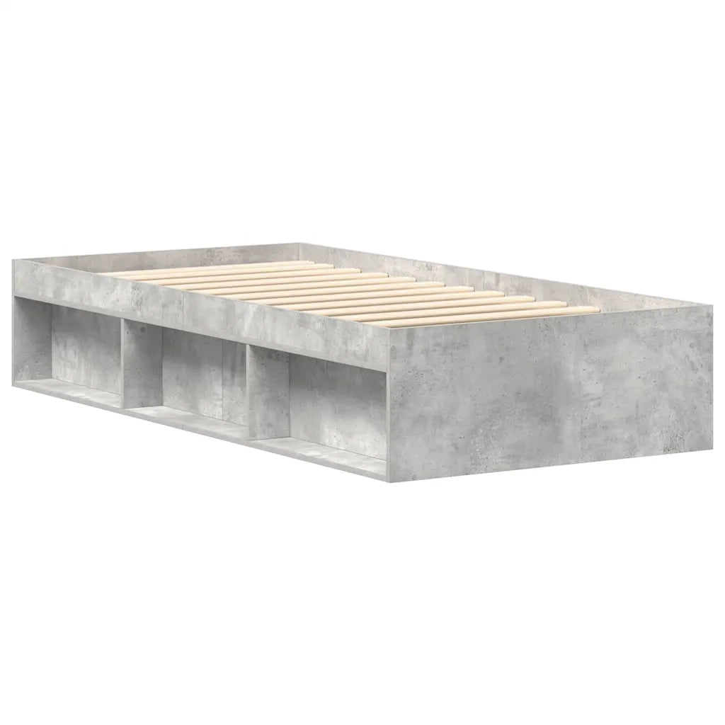 Letto singolo | Letto per adulti | Giroletto Grigio Cemento 90x190 cm
