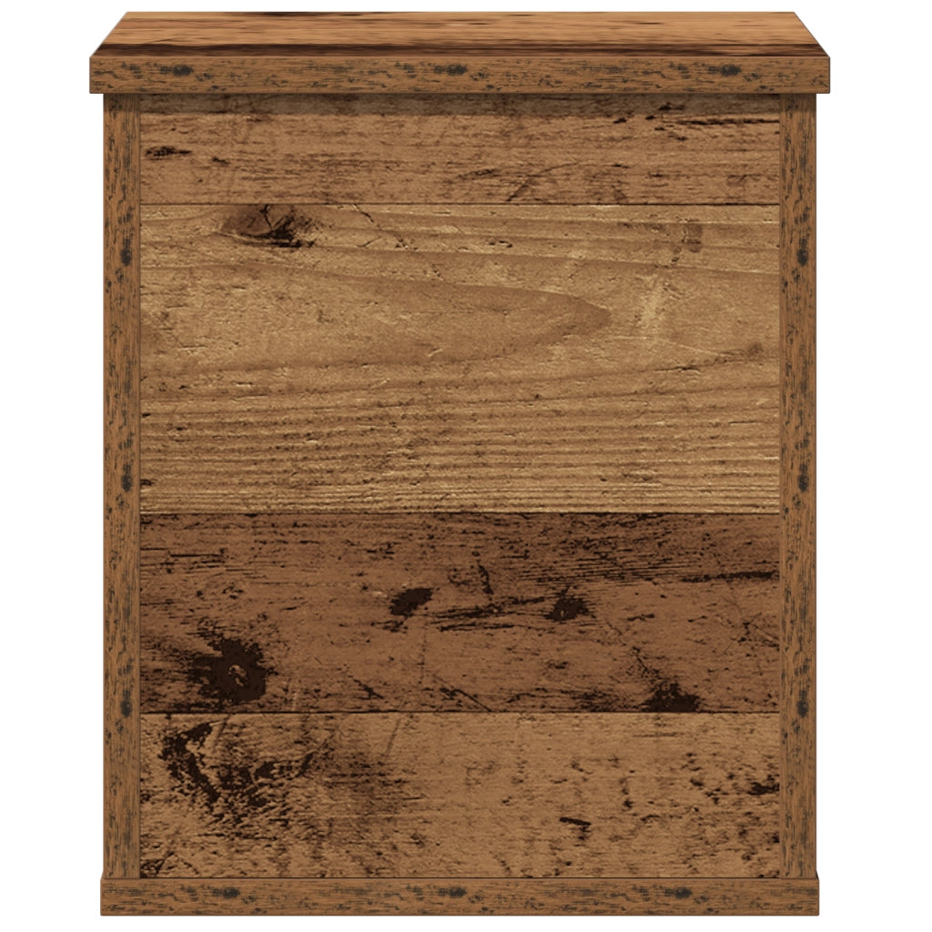 Scatola di stoccaggio  con coperchio in legno antico 30x35x35 cm in legno ingegnerizzato