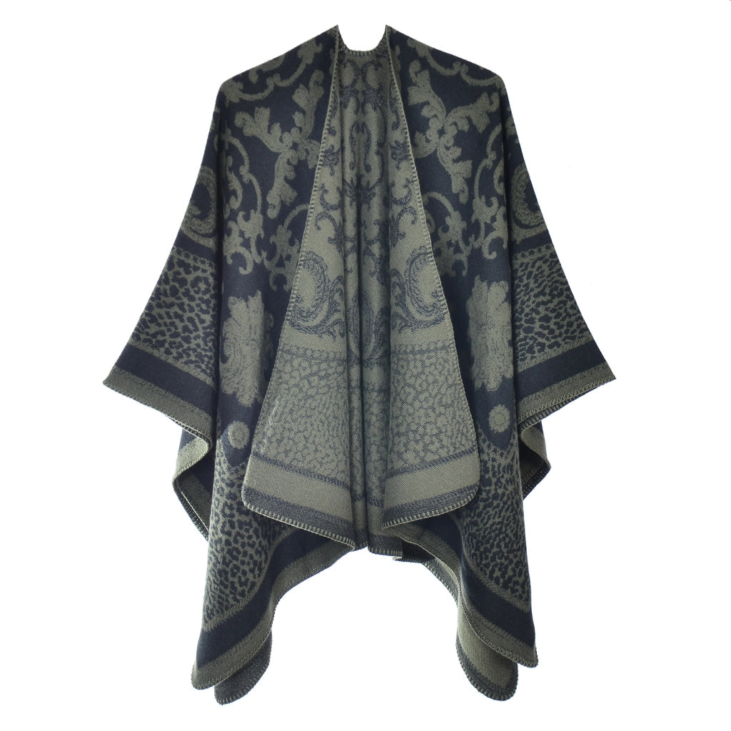 Nuovo scialle/sciarpa con stampa leopardata, scialle double-face in cashmere
