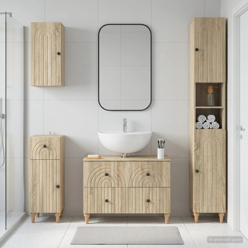 Set di Mobili da Bagno da 4 Pezzi ALKMAAR Rovere Sonoma 3417911
