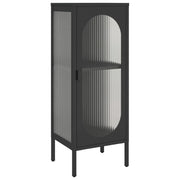 Buffet credenza cassettiera armadio mobile contenitore organizer per cucina soggiorno salotto 40 x 35 x 105 cm vetro e acciaio nero 02_0035930