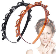 Due capi di spilla pony a capello, clip a pony professionale, strumento per la treccia a capello, accessori per capelli femminili e bambini (nero e marrone)