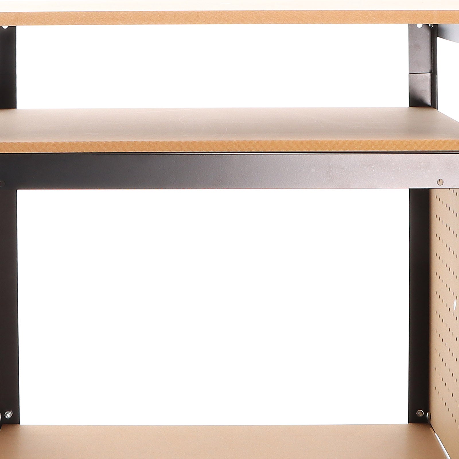 Banco da lavoro portatile 68x50x66-82 cm Tavolo da lavoro con altezza regolabile e 2 ripiani