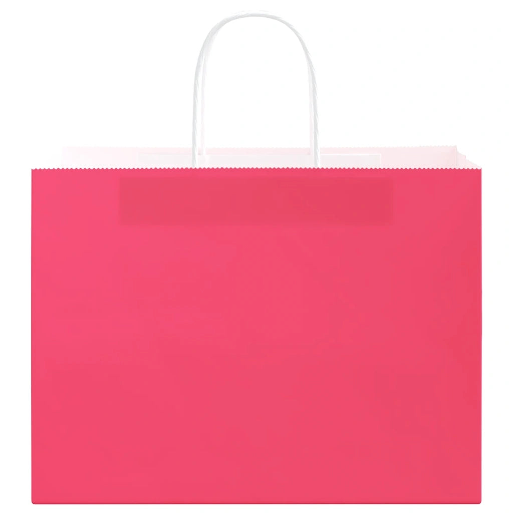 Sacchetti di Carta 250 pz con Manici Rosa 32x17x25 cm
