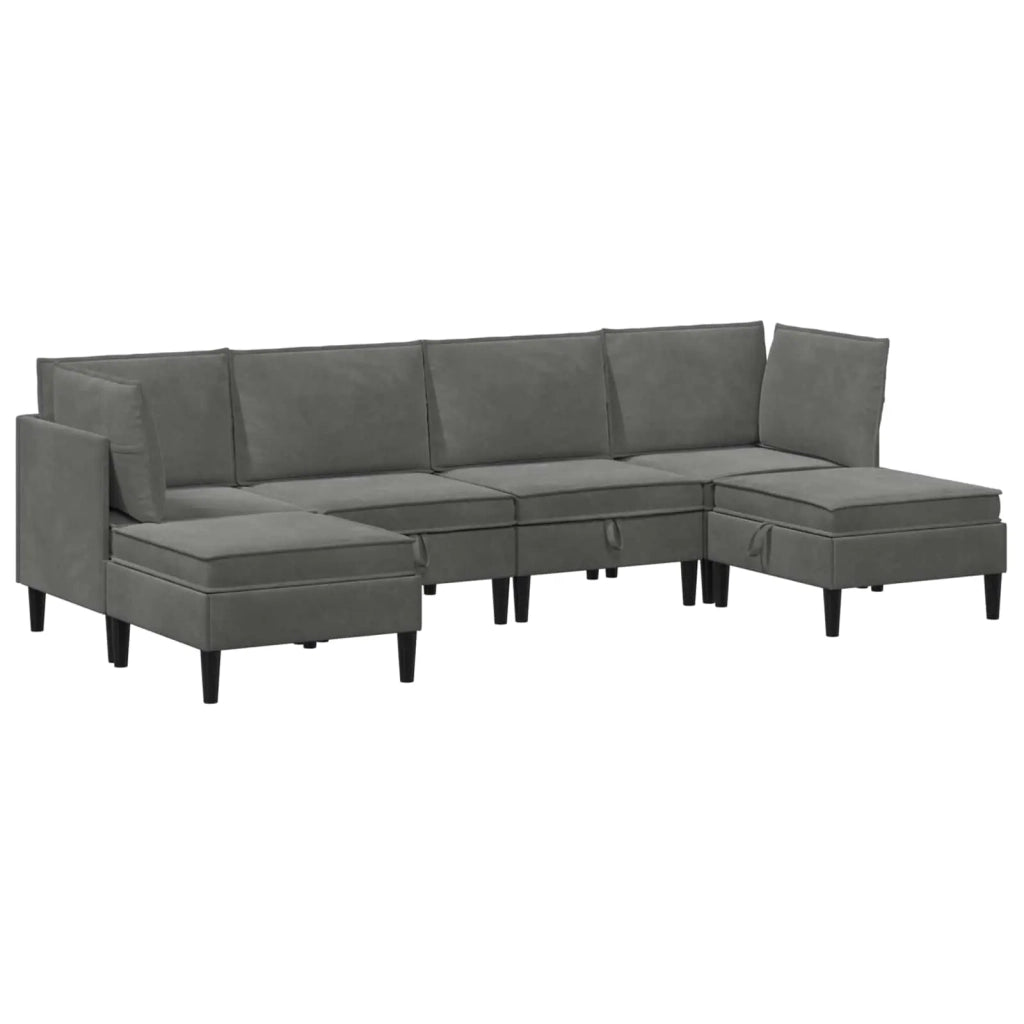 Set di mobili per il soggiorno 6 pcs Grigio Scuro Velluto 3413737