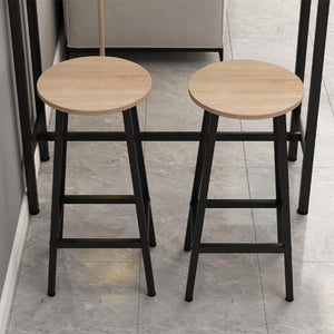 2x sgabello da bar sedia alta sgabello da cucina sgabello in metallo rovere 65 cm