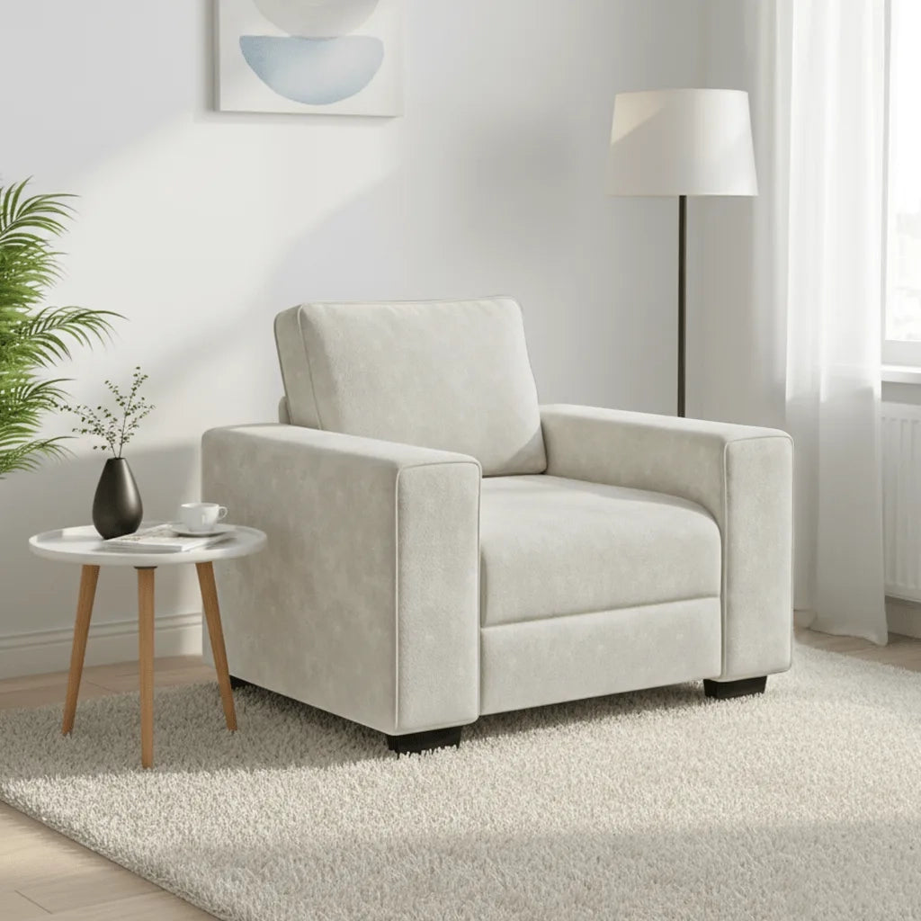 Divano Sedia-Poltrona-Sofa Relax Crema 60 cm Velluto 221040