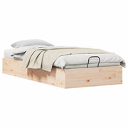 Letto singolo | Letto per adulti | Telaio del Letto Ottomano con Ripostiglio Naturale 70 x 190 cm
