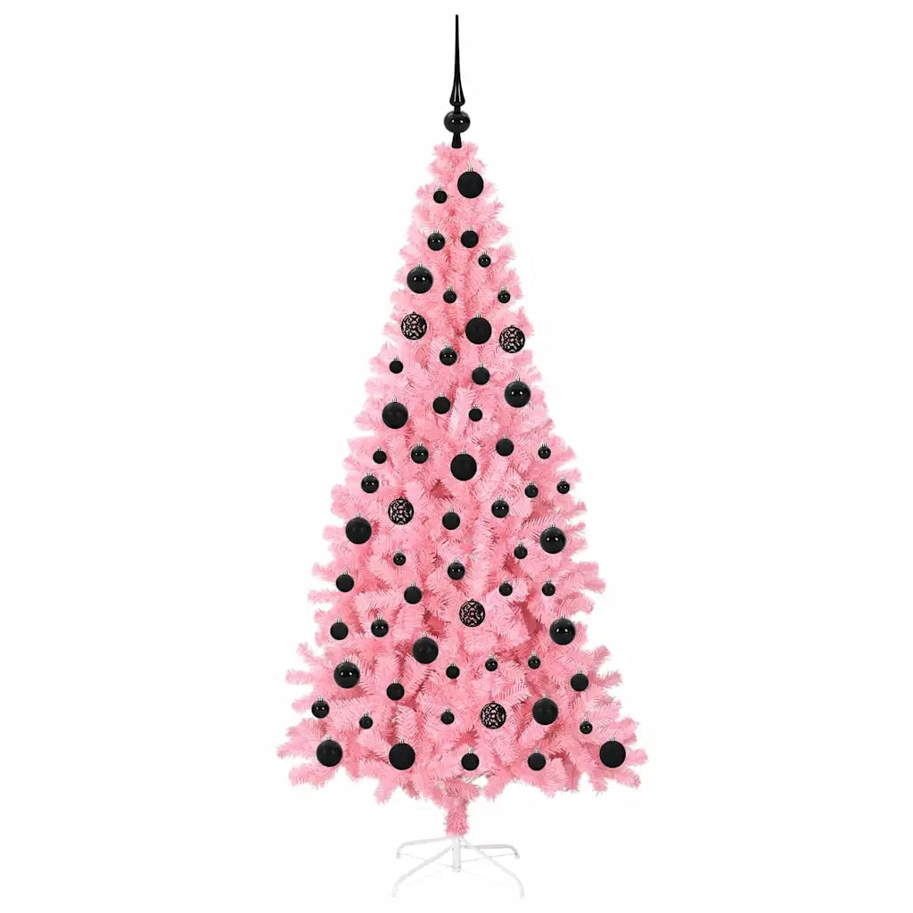 Albero di Natale | Decorazioni natalizie con 300 LED con supporto Rosa 180 cm PVC