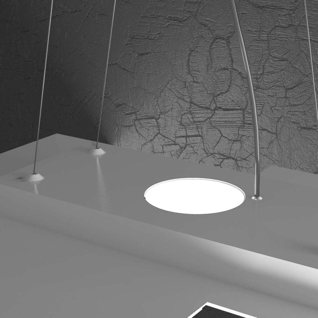 PLATE SOSPENSIONE 4+2 LUCI ATTACCO GX53 GRIGIO BIEMISSIONE