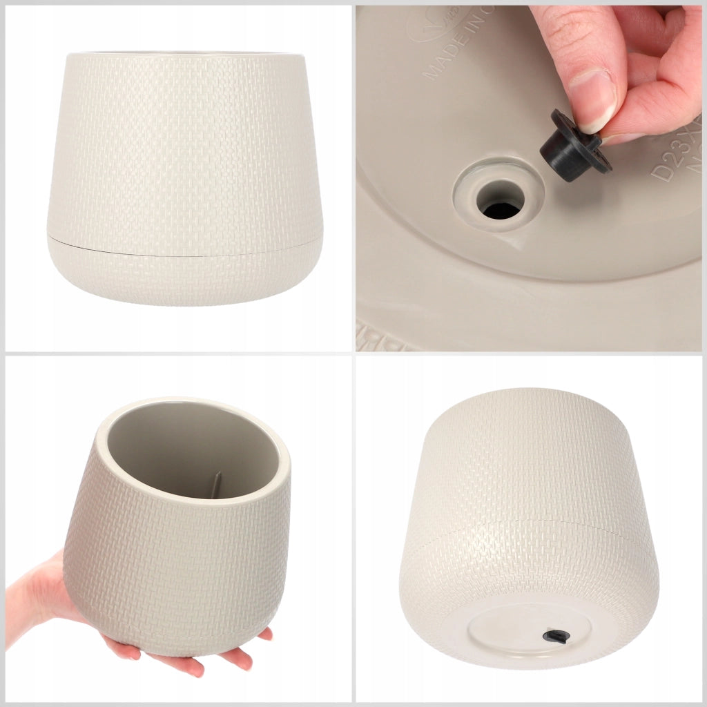 Vaso da fiori KADAX con supporto, 13 cm, coperchio in sughero, beige.