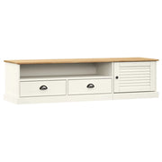 Mobile TV | Armadietto TV | Mobile Porta TV VIGO Bianco 156x40x40 cm Legno Massello di Pino