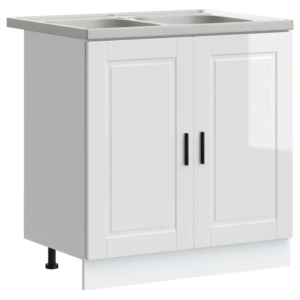 Mobiletto per lavabo Porto 2 pz Bianco 80 x 46 x 81,5 cm 3315023