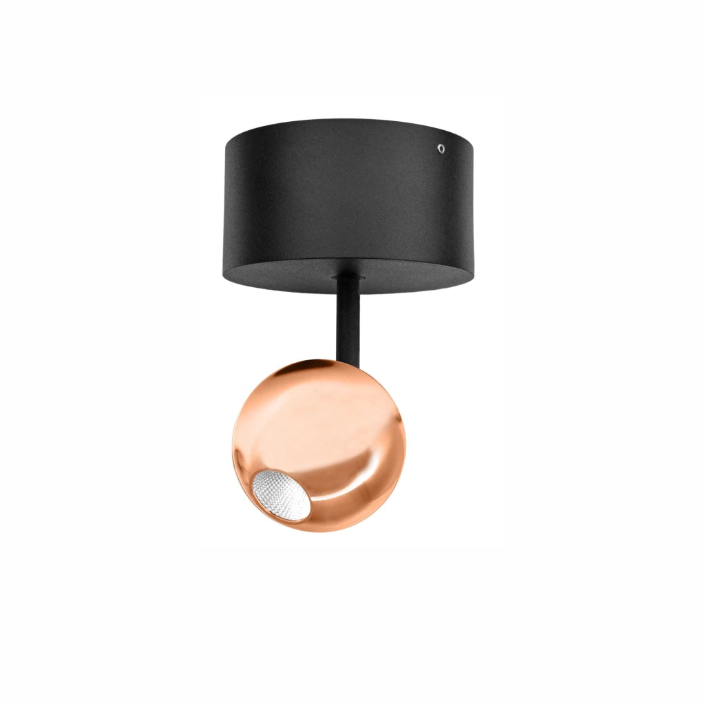 Mini Bora Faro LED a plafone orientabile 4.5W 38 gradi 2700K Oro Rosa, design sferico ad alte prestazioni per illuminazione d'accento di classe