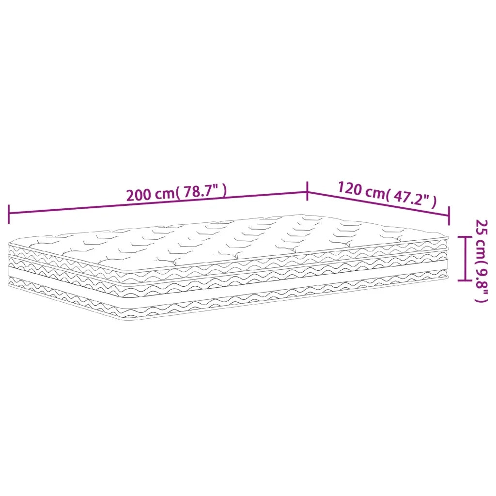 Materasso a Molle Insacchettate-Materasso per letto Medio 120x200 cm 433282