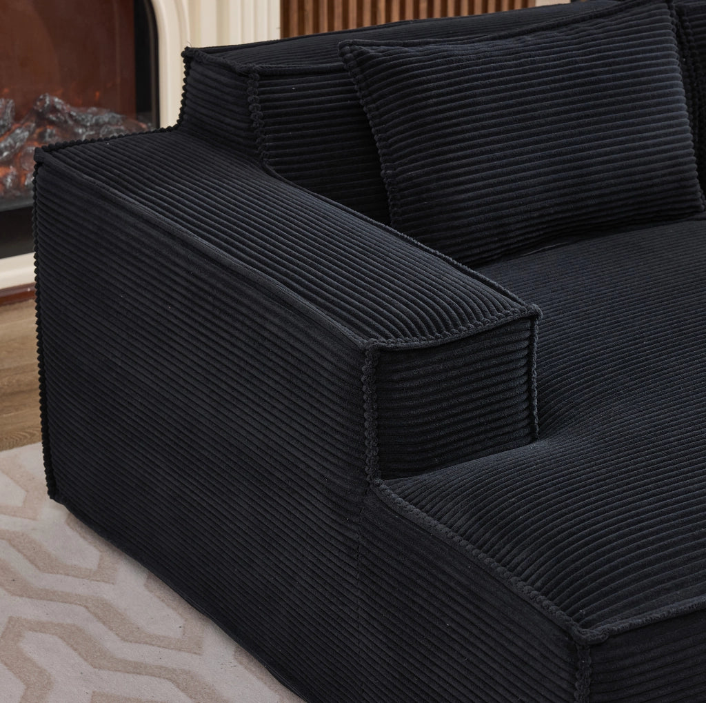 Divano imbottito 235 cm in poliestere nero HOMVRA