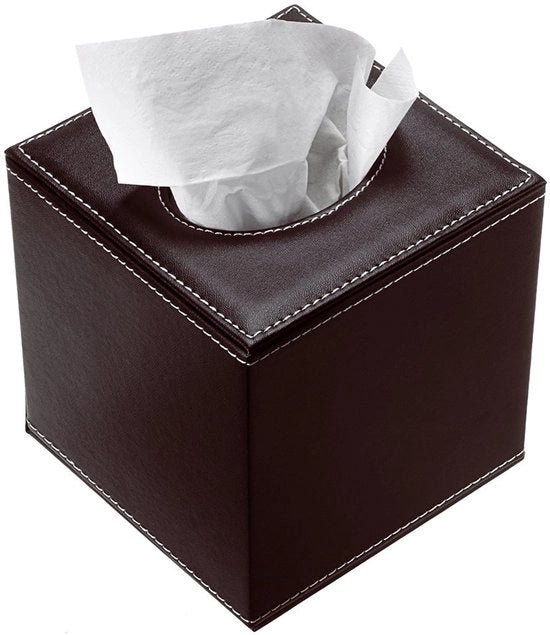 Cassetto per Fazzoletti in PU - Forma Cubica - Dimensioni 13x13x14 cm - Materiale Duraturo e Stile Elegante