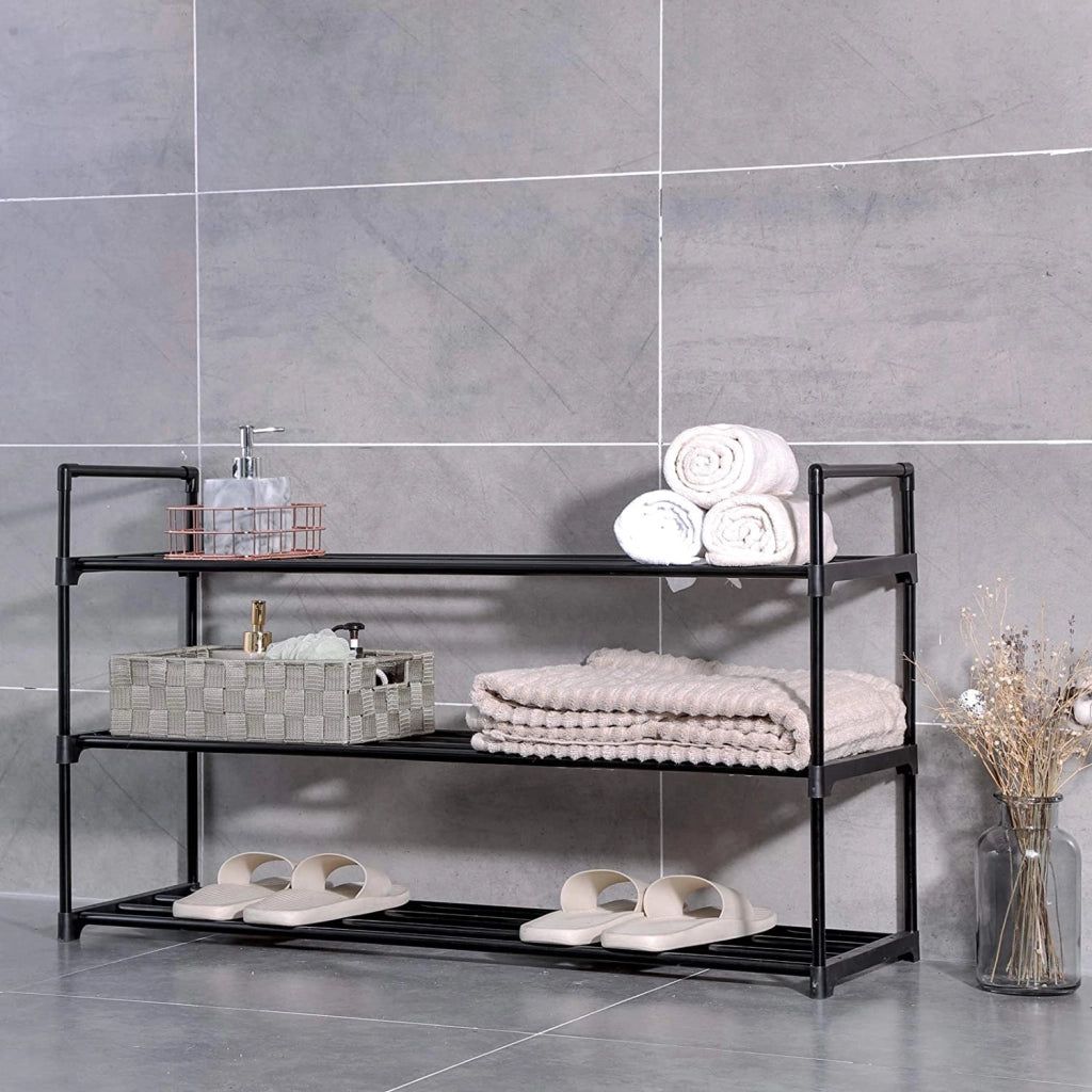 Scarpiera Valora LSA303B02 in acciaio nero per corridoio