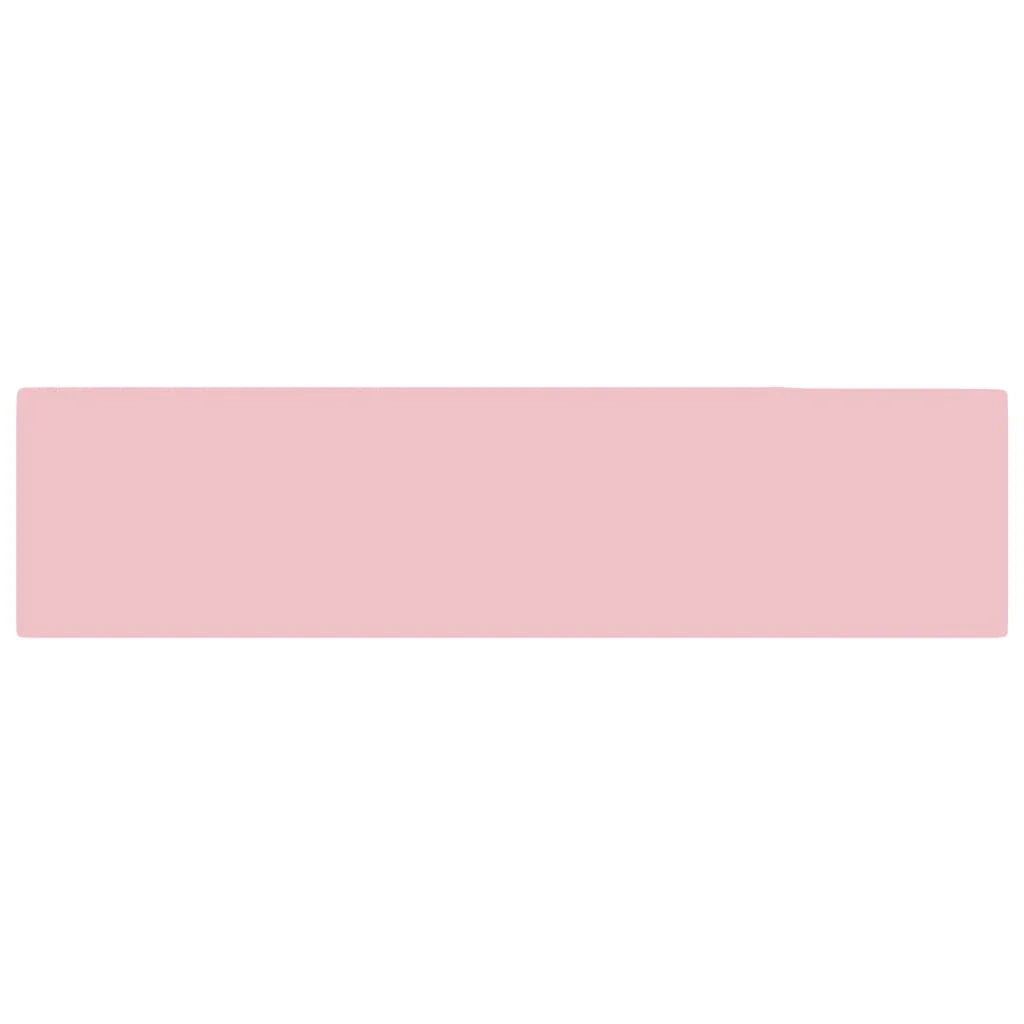 Lavabo bagno con troppopieno da appoggio wc lavabo cucina lavabo stanza cosmetici casa 48 x 25 cm ceramica rosa 02_0002730