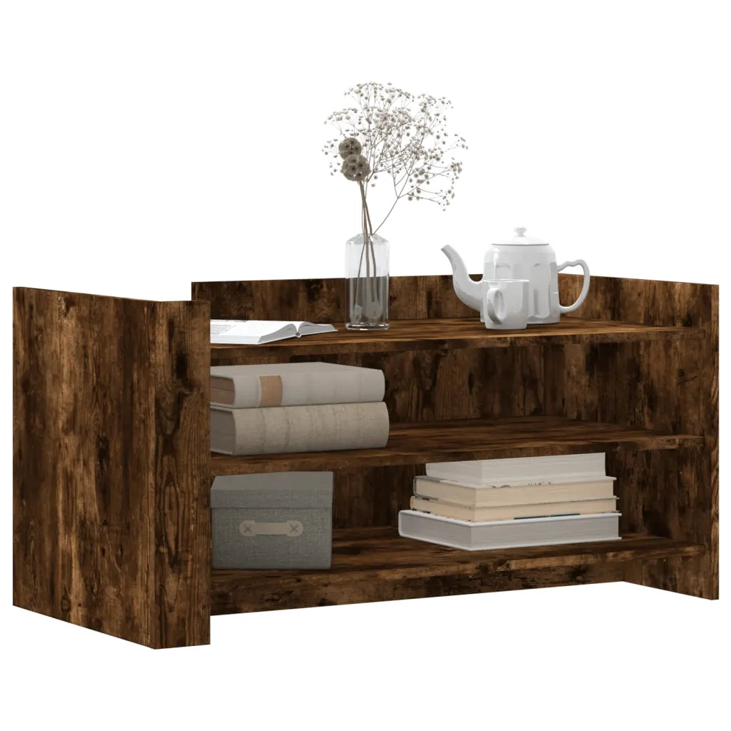 Tavolino salotto | Tavolino da caff¨¨ | Tavolino da Soggiorno Rovere Fumo 100x50x50 cm in Legno Multistrato