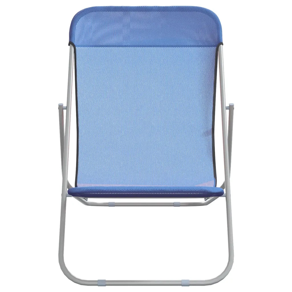 Sedie Pieghevoli 2 pz Blu in Textilene e Acciaio Verniciato 360187