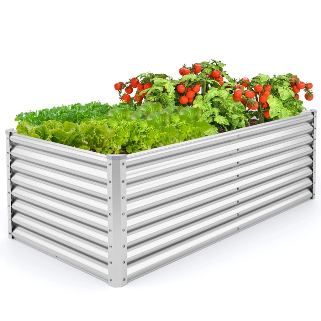 Letto da giardino rialzato da 60 cm fioriera elevata-Protettori d'angolo rinforzati fioriera in metallo per esterni per verdure