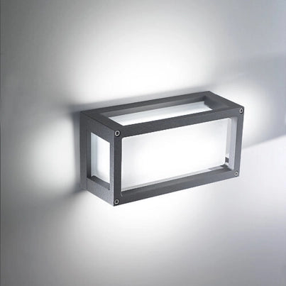 Lampada da Parete e Soffitto a LED 20W IP54 3000K in Alluminio pressofuso Grigio Scuro 25x25x9.5 cm per Ambienti Interni ed Esterni di Design Moderno