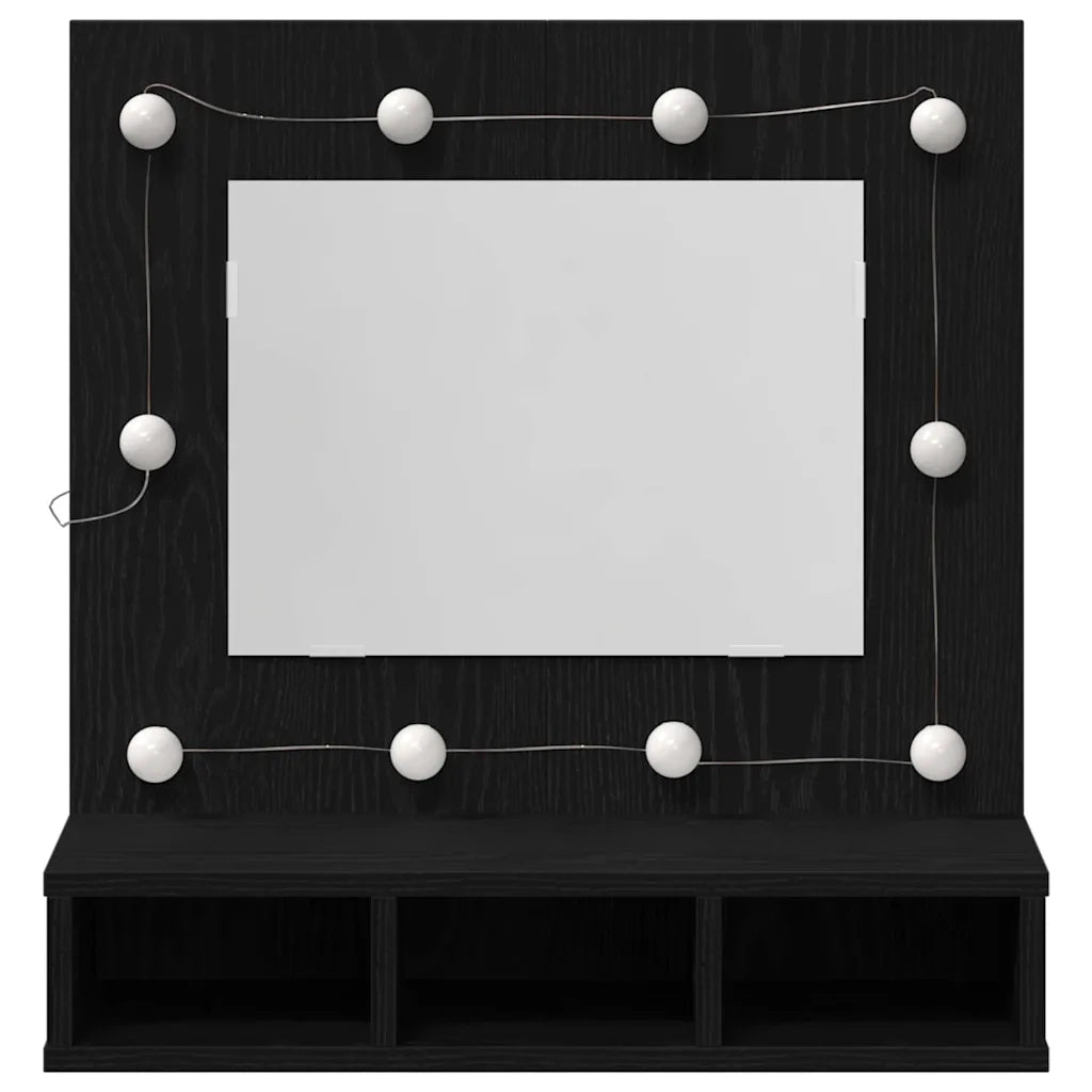 Mobiletto per specchio Rovere Nero 60 x 31,5 x 62 cm 873882