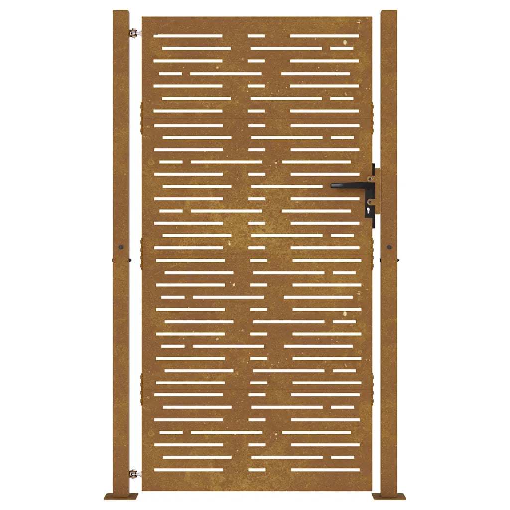 Cancello da Giardino 105x180 cm Acciaio Corten Design Quadrato