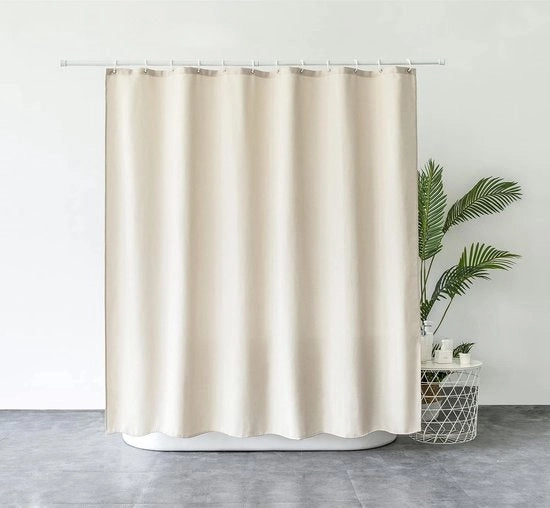 Douchegordijn Luxe - Acqua Impermeabile - 1 pezzo - Beige - Tessuto - 180x200cm