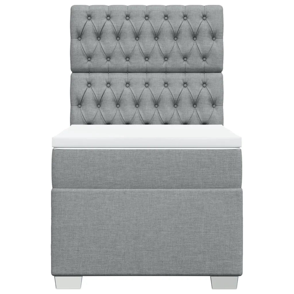 Giroletto a Molle con Materasso Grigio Chiaro 90x200 cm Tessuto