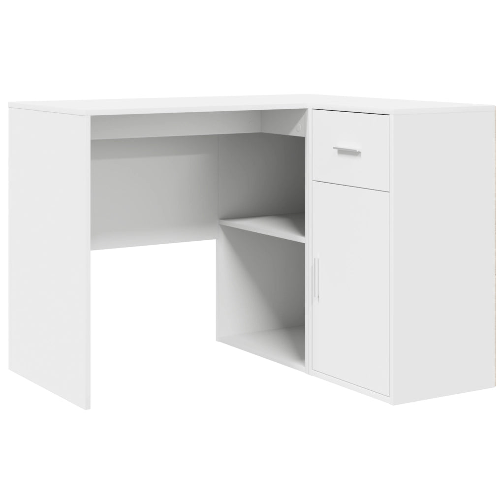 Scrivania Angolare Bianca 102x88x75 cm Legno Ingegnerizzato