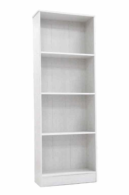 LIBRERIA IN LEGNO CON 4 RIPIANI 60 X 24 X 170 CM IN COLORE BIANCO