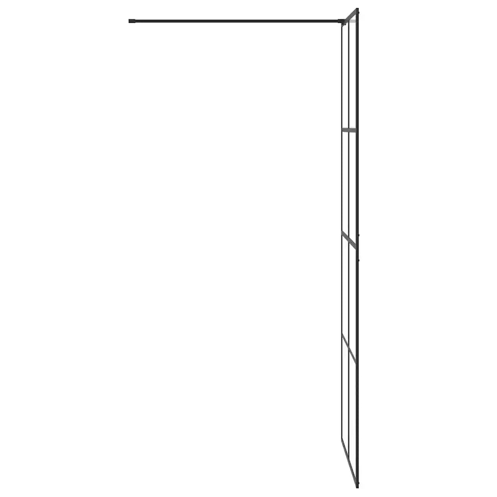 Parete per Doccia Walk-in Vetro Trasparente ESG 80x195 cm Nera cod mxl 48643