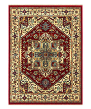 Tappeto KAZAKH 1535 rosso e oro cm.160x240 stile orientale persiano alta qualità con effetto lucente