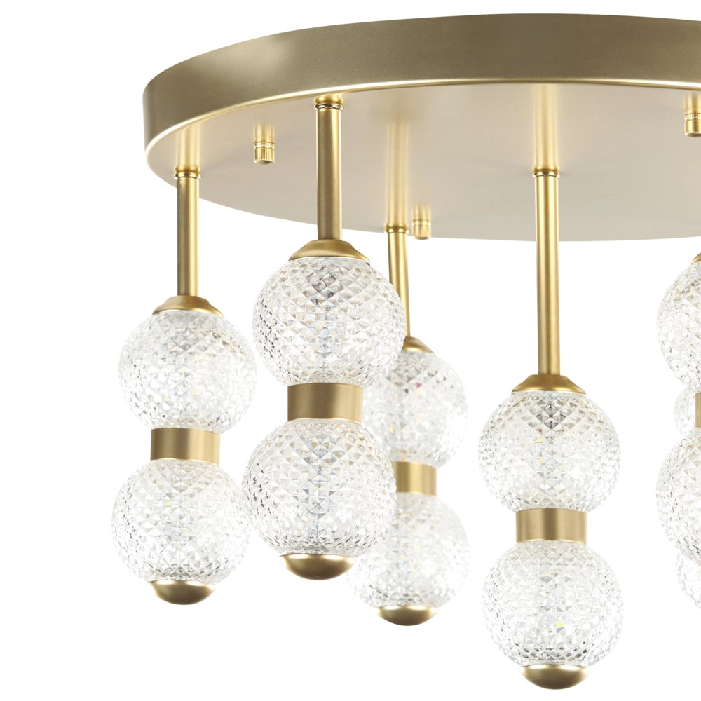 Lampadario in metallo e paralume in vetro  con luci LED integrate stile moderno soggiorno camera da letto