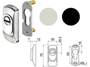 DEFENDER PER CILINDRO SAGOMATO SG15  mm.70x30x19h. acciaio inox satinato    DISEC