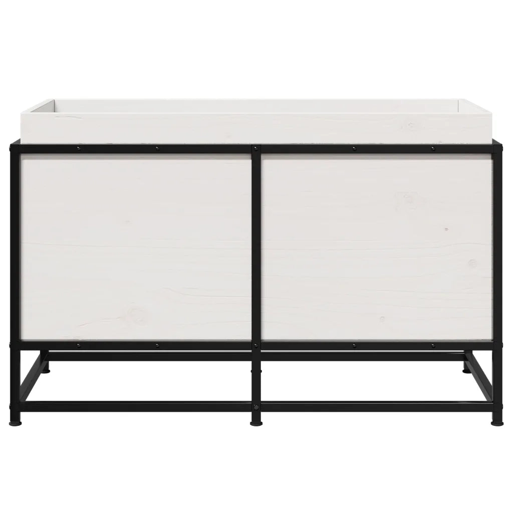 Fioriera da Giardino Bianca 80x40x50 cm Legno Massello di Pino