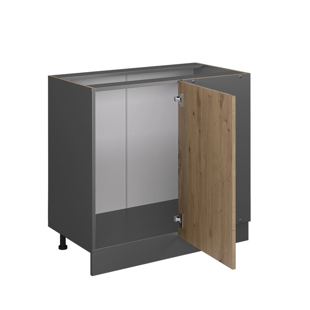 Mobile ad angolo cucina R-Line Rovere artigianale/Antracite 86 cm, PL Antracite Vicco