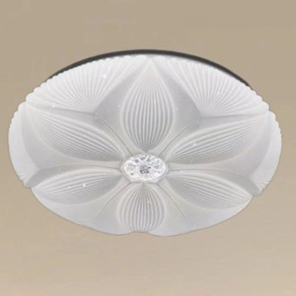 Trade Shop - Plafoniera Led Soffitto Decoro Fiore 45w Bianco Lampada Luce Fredda 6500k Ip20 71771 -