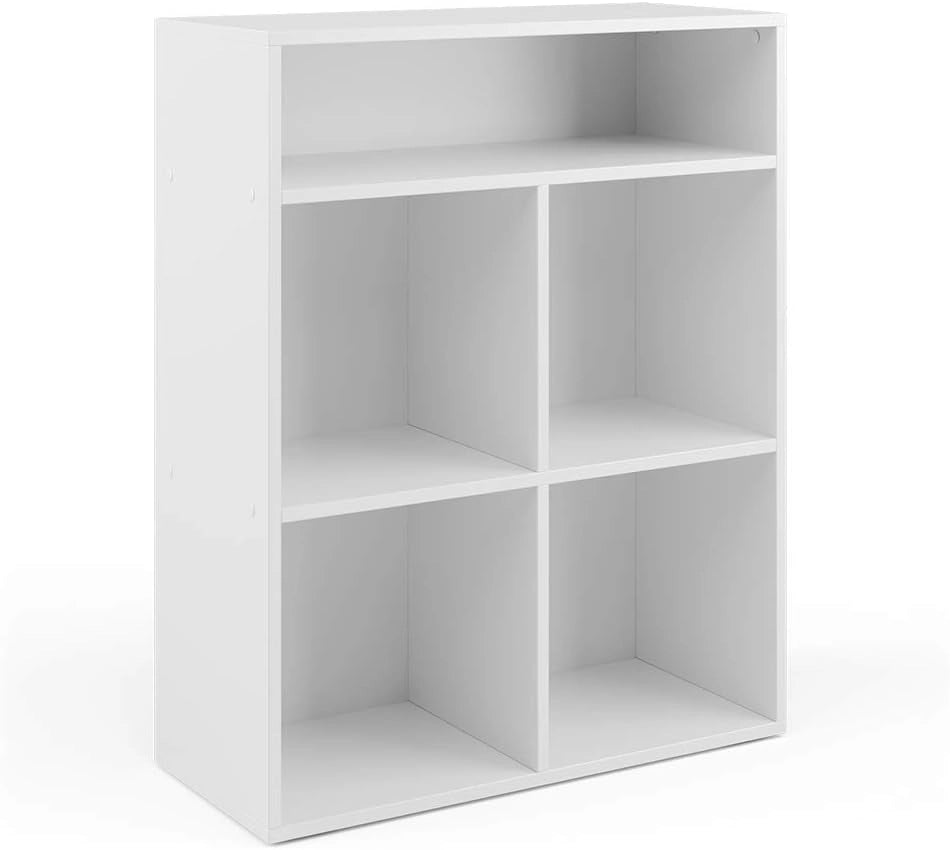 Libreria, Bianco, 72 x 90.2 cm 4 scomparti, per la conservazione e l'organizzazione di supporti e accessori