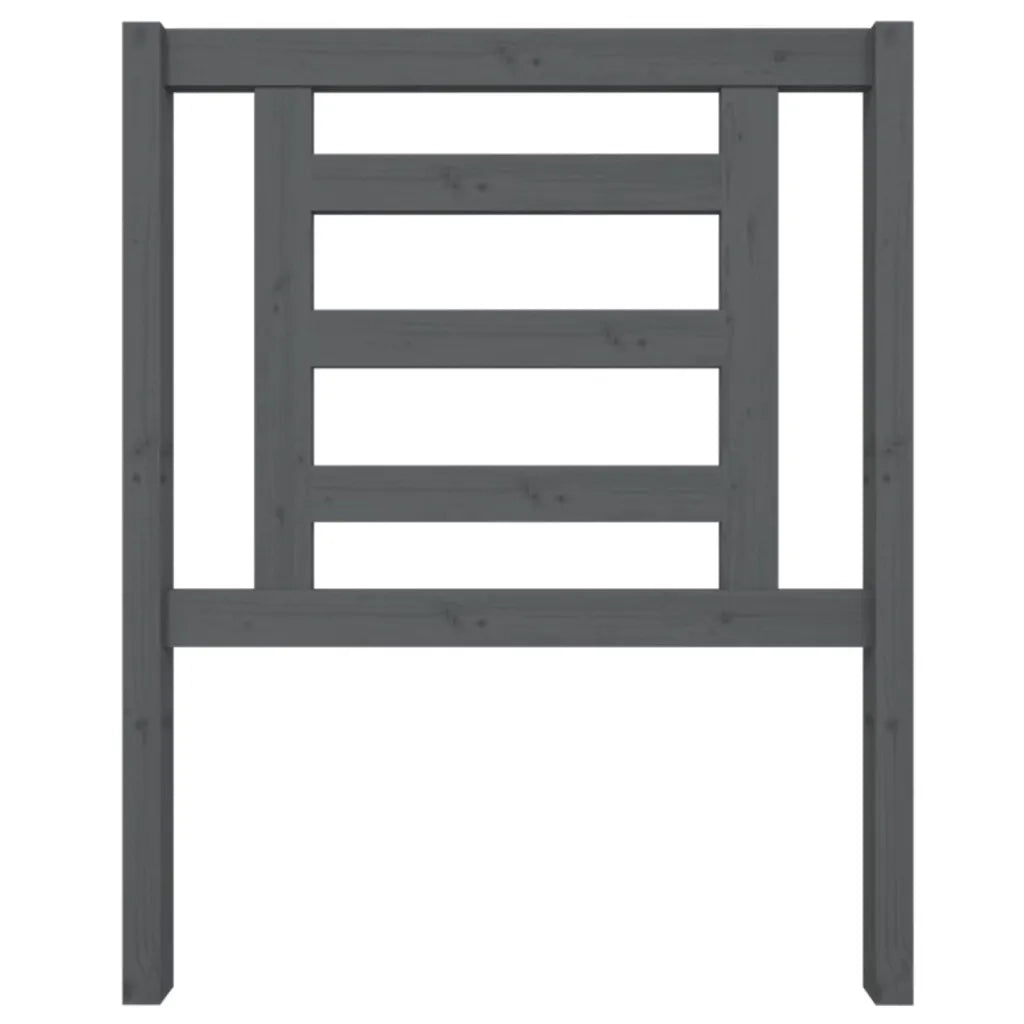 Testiera | Testata per Letto Grigia 81x4x100 cm in Legno Massello di Pino