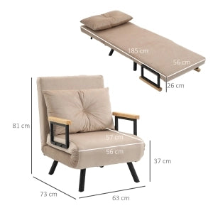 POLTRONA LETTO 63 x 73 x 81 cm Beige in poliestere