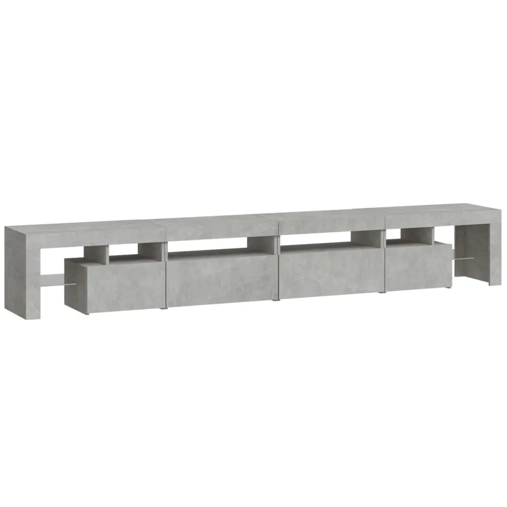 Mobile Porta TV con Luci LED Grigio Cemento 260x36,5x40 cm 3152821